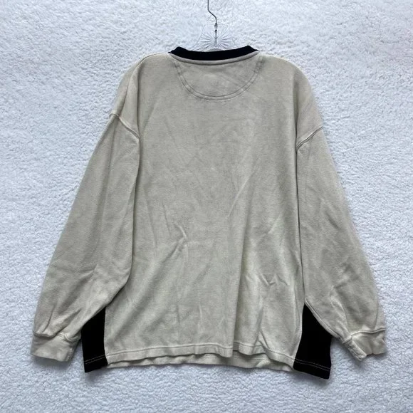 Y2K Vintage Southpole Sweater Mens XL Tan Beige Rib Knit Logo Skater Grunge - Picture 2 of 16